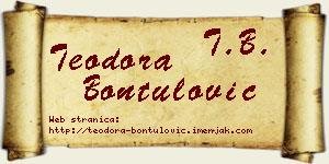 Teodora Bontulović vizit kartica